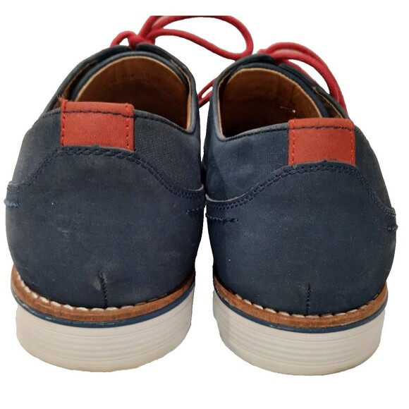 1901 Saddle Shoes Oxford Leather Suede Lace Up Derby Navy Blue & Red Mens 11.5 main image 8